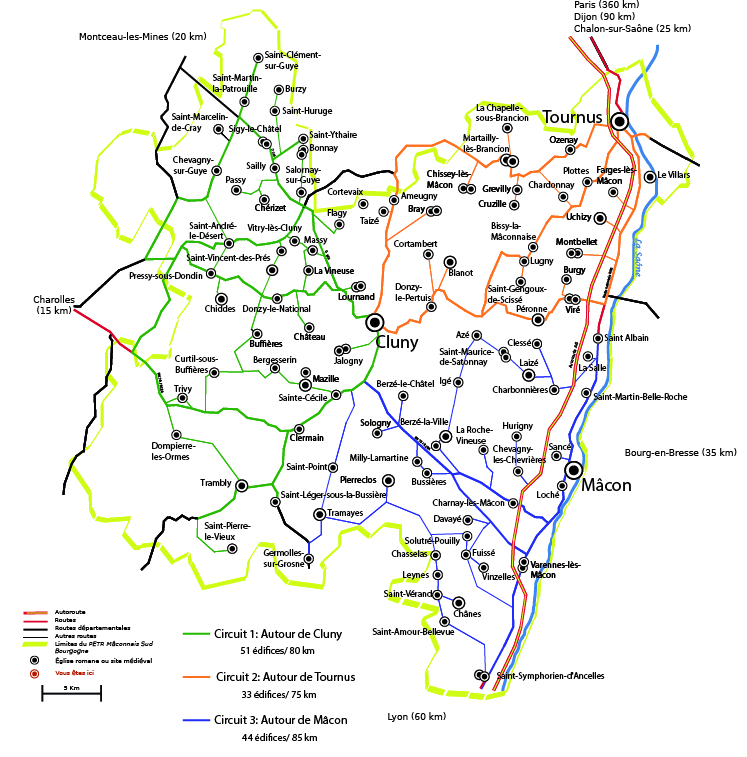 Édifices romans en Mâconnais Sud Bourgogne