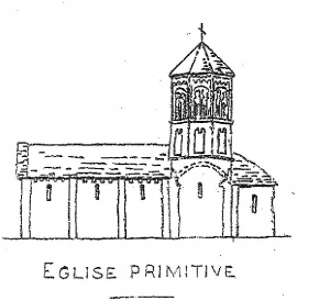 Plan de l'église primitive, par Emile Violet.
